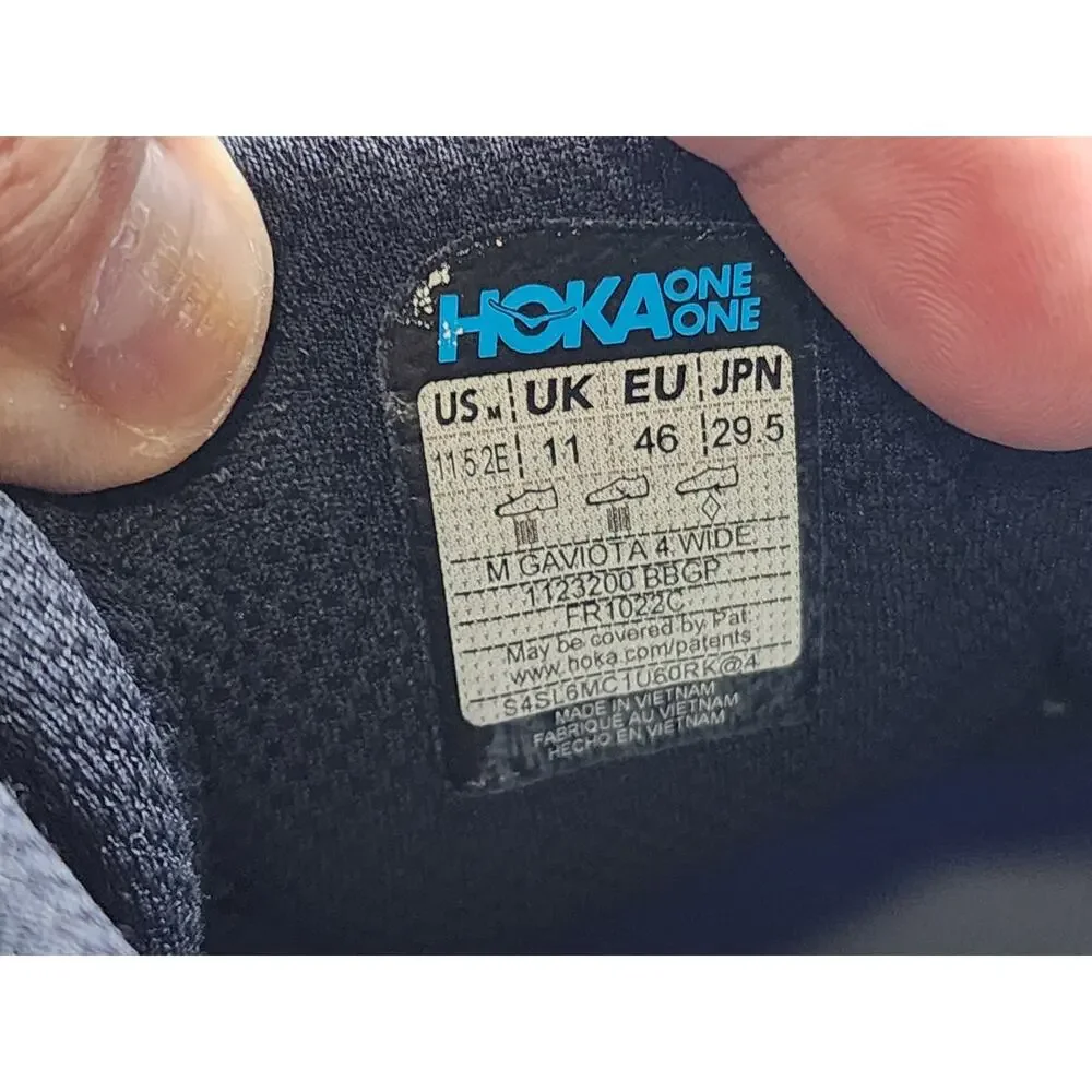 Hoka One One Gaviota 4 Shoes Men's 11.5 2E Blue Running Cushion Walking Sneakers